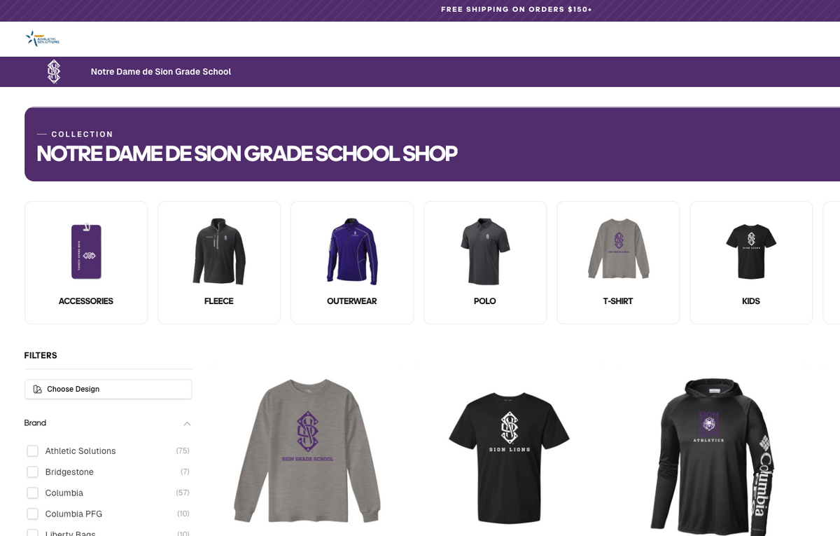 Sion Athletic Solutions Spirit Wear Shop